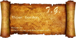 Thier Gordon névjegykártya